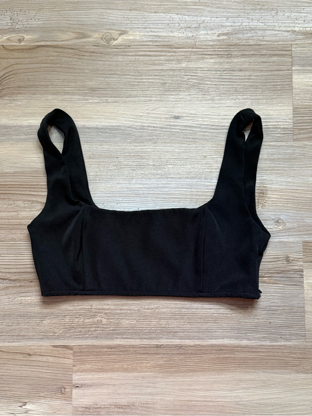 Princess Polly Huxley Black Crop Top with Wide Straps - Picture 2 of 9